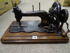 Vintage hand sewing machine by Bradbury?