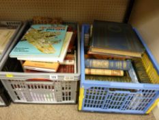 Two crates of vintage books