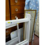 Wooden painted vintage clothes horse and one other, gilt framed mirror, folding table and an ironing