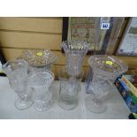Selection of vintage and other glass vases
