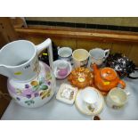 Mixed parcel of porcelain, commemorative, carnival glass etc