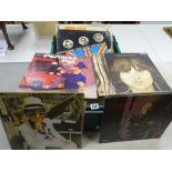 Crate of 1970's and similar LP records including Elton John etc