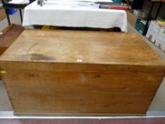Good large antique stripped pine blanket chest