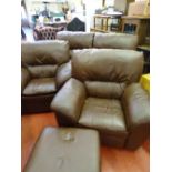 Good quality leather effect three piece lounge suite