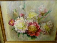 HEATHER CRAIGMILE oil on canvas - study of flowers in bloom, 34 x 45 cms