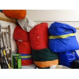 Large quantity of boat sails in various canvas bags