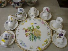 Royal Worcester 'Sandringham' decorated cabaret tray and a similarly decorated quantity of tall