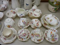 Good quantity of early Coalport floral decorated teaware