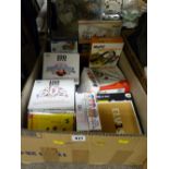 Box of music CDs, boxed PC CD Rom, security packs and programmes, Sony compact antenna etc