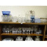 Large parcel of drinking and other glassware including claret jug, tankards, white metal rimmed bowl