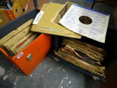 Two vintage LP cases with contents
