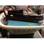 Washing basket containing a Panasonic DVD recorder, electronic Wii game etc E/T