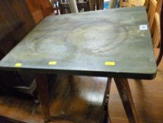 Mid Century stone topped table and a modern mahogany effect coffee table with under tier shelf
