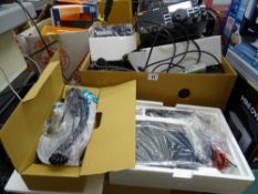 Box containing various amateur radio equipment and a ADIAR-146 mobile transceiver etc E/T