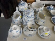 Quantity of Bavarian blue and white tableware by Hertel Jacob