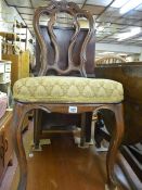 Victorian walnut carved back salon chair
