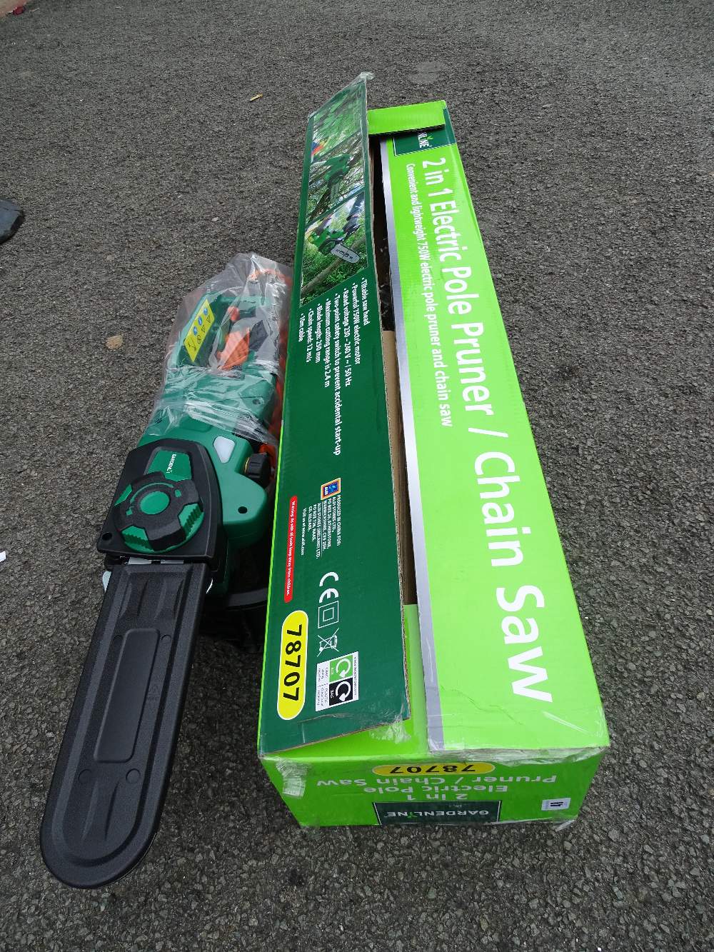 Boxed Gardenline two in one electric pole pruner chainsaw E/T