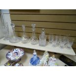 Excellent quality lemonade set comprising six glasses, heavy jug and a ship's decanter, a heavy