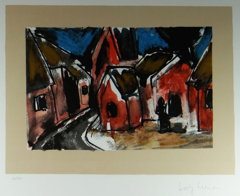 JOSEF HERMAN limited edition (66/150) coloured lithograph by Curwen Chilford Press - entitled '