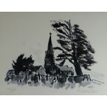 SIR KYFFIN WILLIAMS RA coloured limited edition (130/250) coloured print - St Edwin's Church,