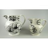 TWO SWANSEA POTTERY COMMEMORATIVE TRANSFER JUGS FOR THE 1832 REFORM ACT with political