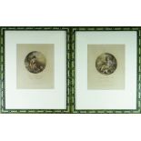 RICHARD WESTAL pair of circular stipple coloured engravings - entitled 'A Boy of Glamorgan