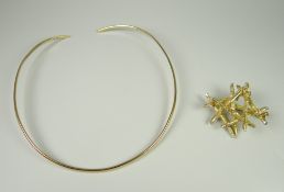 A MINED 100% WELSH 18CT GOLD PENDANT & TORQUE NECKLET by Welsh jewellery designer Nicola