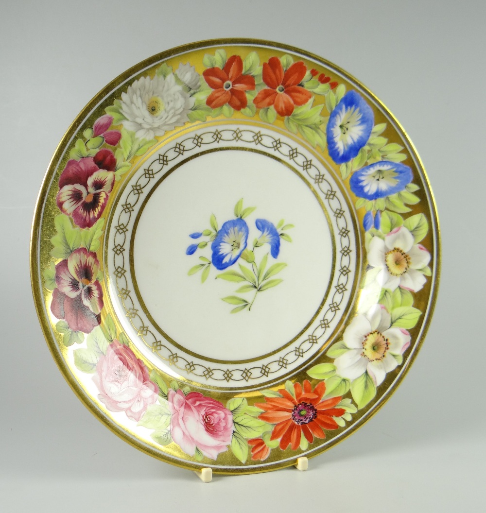 A SWANSEA PORCELAIN PLATE FROM THE MARQUESS OF ANGLESEY SERVICE having a continuous band of