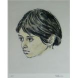 SIR KYFFIN WILLIAMS RA artist's proof coloured print - head portrait of Tehuelche girl Norma Lopez