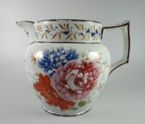 A SWANSEA POTTERY JUG inscribed Robert Westwood of Burntwood 1824, with chocolate trim and large