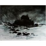 SIR KYFFIN WILLIAMS RA artist proof coloured print - of St Cwyfan's church, Aberffraw, Anglesey