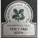 A NATIONAL TRUST PROPERTY ALUMINIUM 'OMEGA' SIGN FOR PEN Y FAN MOUNTAIN being sold on behalf of