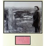 RICHARD BURTON AUTOGRAPH on pink notepaper framed together with a still photograph of the actor