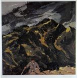 SIR KYFFIN WILLIAMS RA Curwen archive limited edition (243/250) colour print - farmer appearing over