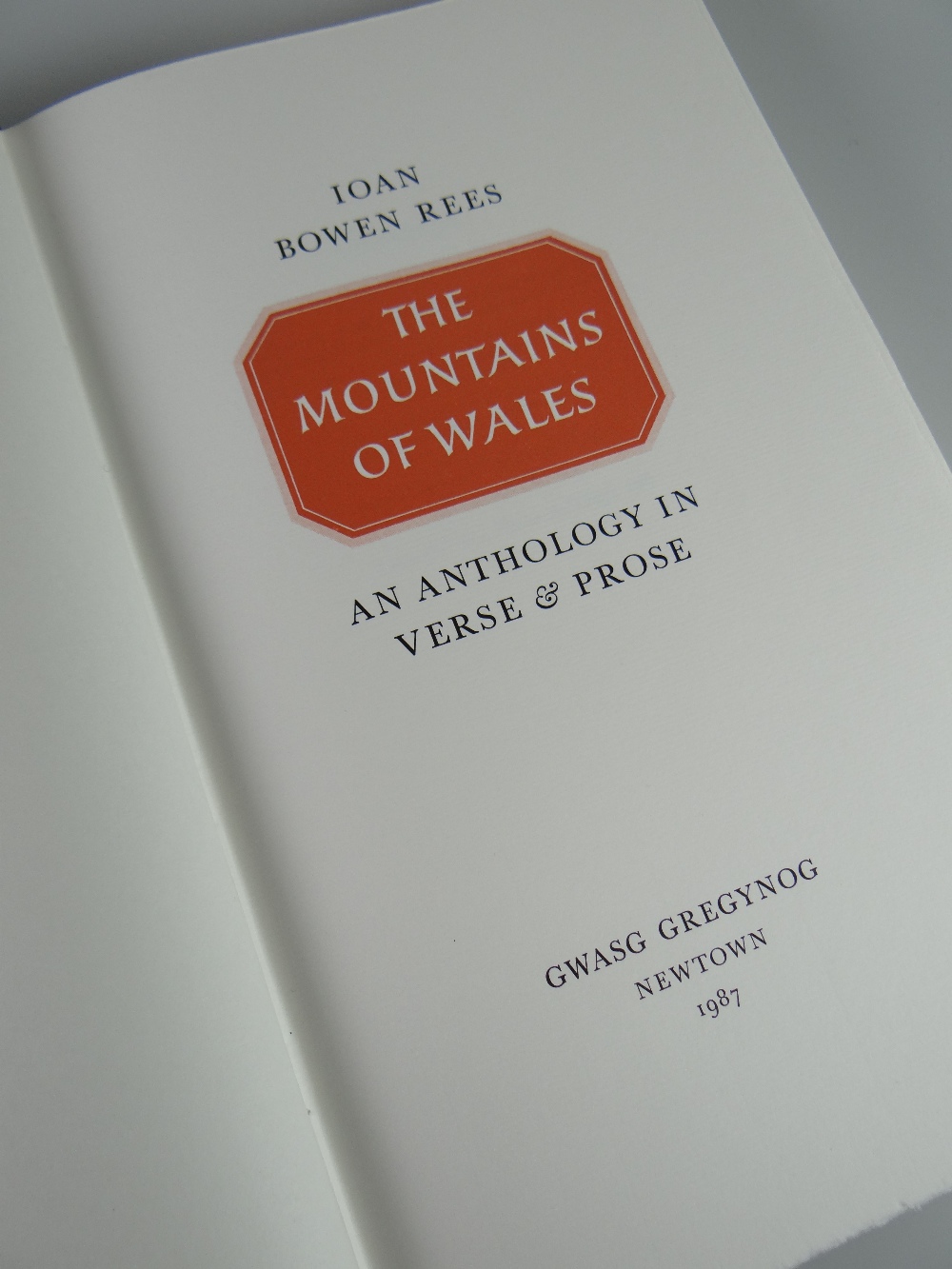 A GWASG GREGYNOG LIMITED EDITION (220/275) VOLUME OF 'THE MOUNTAINS OF WALES' BY IOAN BOWEN REES - Image 2 of 4