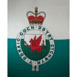 A RARE 1953-1959 WELSH COTTON FLAG (framed) - this flag was augmented as the flag of Wales and the