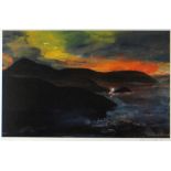 JOHN KNAPP FISHER limited edition (404/500) coloured print - entitled verso 'Sunset, North