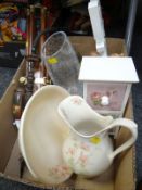 Small jug & bowl set, decorative boxes etc