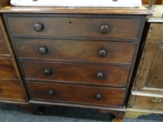 A good antique mahogany chest of four graduated drawers, 84cms wide