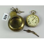 A miner's BWC pocket watch in the owner's brass protective outer-case