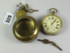 A miner's BWC pocket watch in the owner's brass protective outer-case
