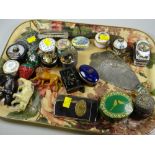 Parcel of small collectables including reproduction enamel-style boxes, vintage zoo animals etc