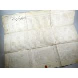 An antique parchment calligraphy document