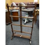 A delicate antique mahogany folding-out towel-airer