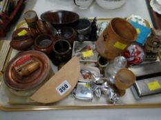 A parcel of small items & trinkets including carved miniature bowls etc