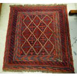 A mainly blue & red Gazak rug, 115 x 106