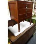 An antique mahogany drop-drawer three-section sheet-music cabinet together with an antique drop-flap