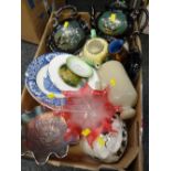 A parcel of pottery & glassware etc