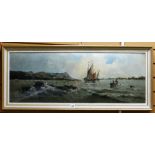 A good quality nineteenth century Italian oil on board being a shipping scene with sail boats &