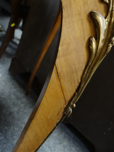 An antique Kingwood & gilt metal mounted single-drawer side table in the Louis XVI-style, 81cms - Image 9 of 9